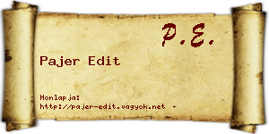 Pajer Edit névjegykártya