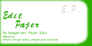edit pajer business card